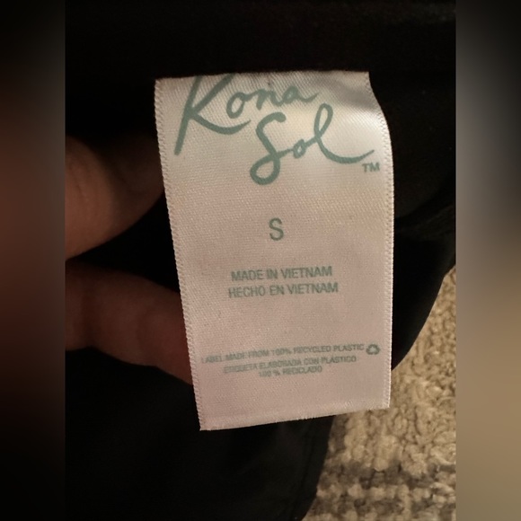 Kona Sol Black Ruffle Lace Front One Piece Swimsuit Size Small - Picture 11 of 11